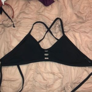 Jolyn black bikini top with criss cross back